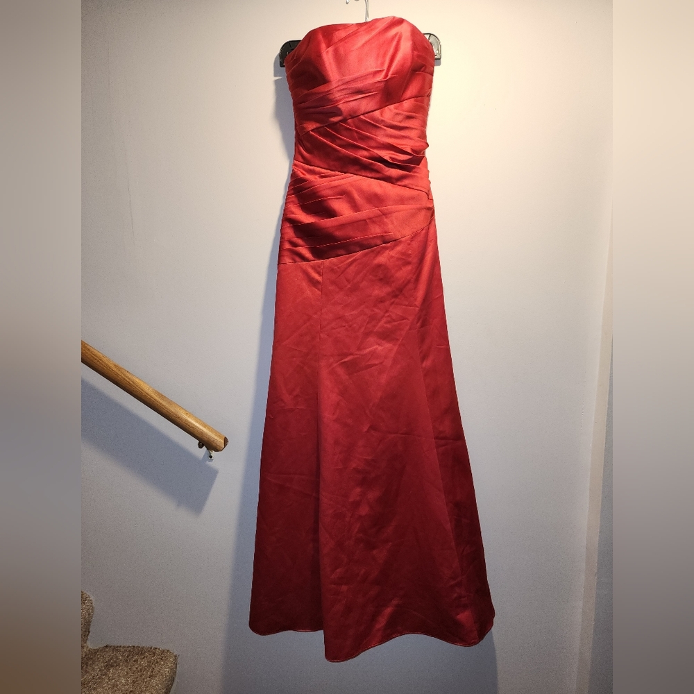 Alfred Angelo Strapless Lipstick Red Gown Dress 6